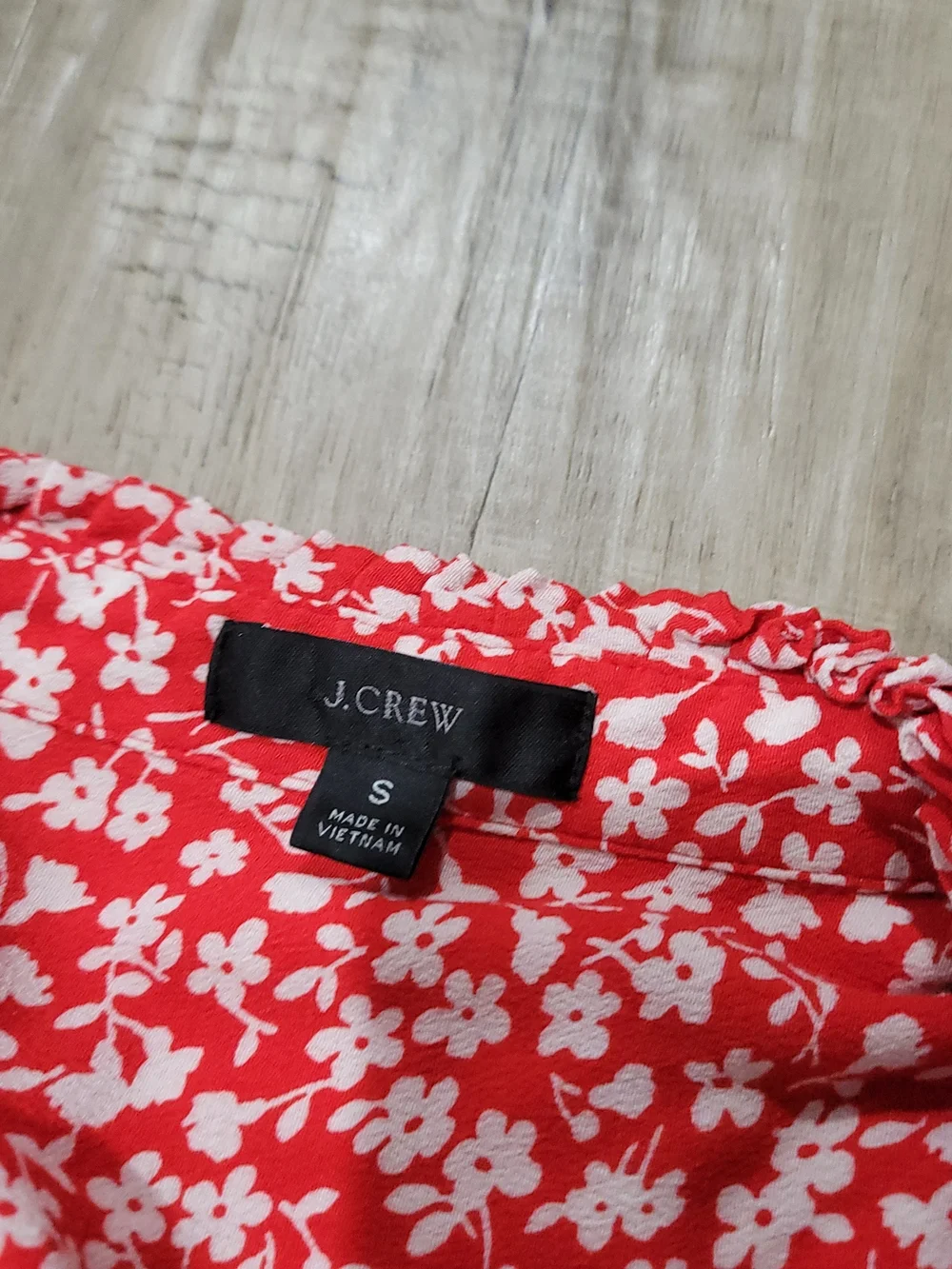 J. Crew Red & White Floral Midi Dress